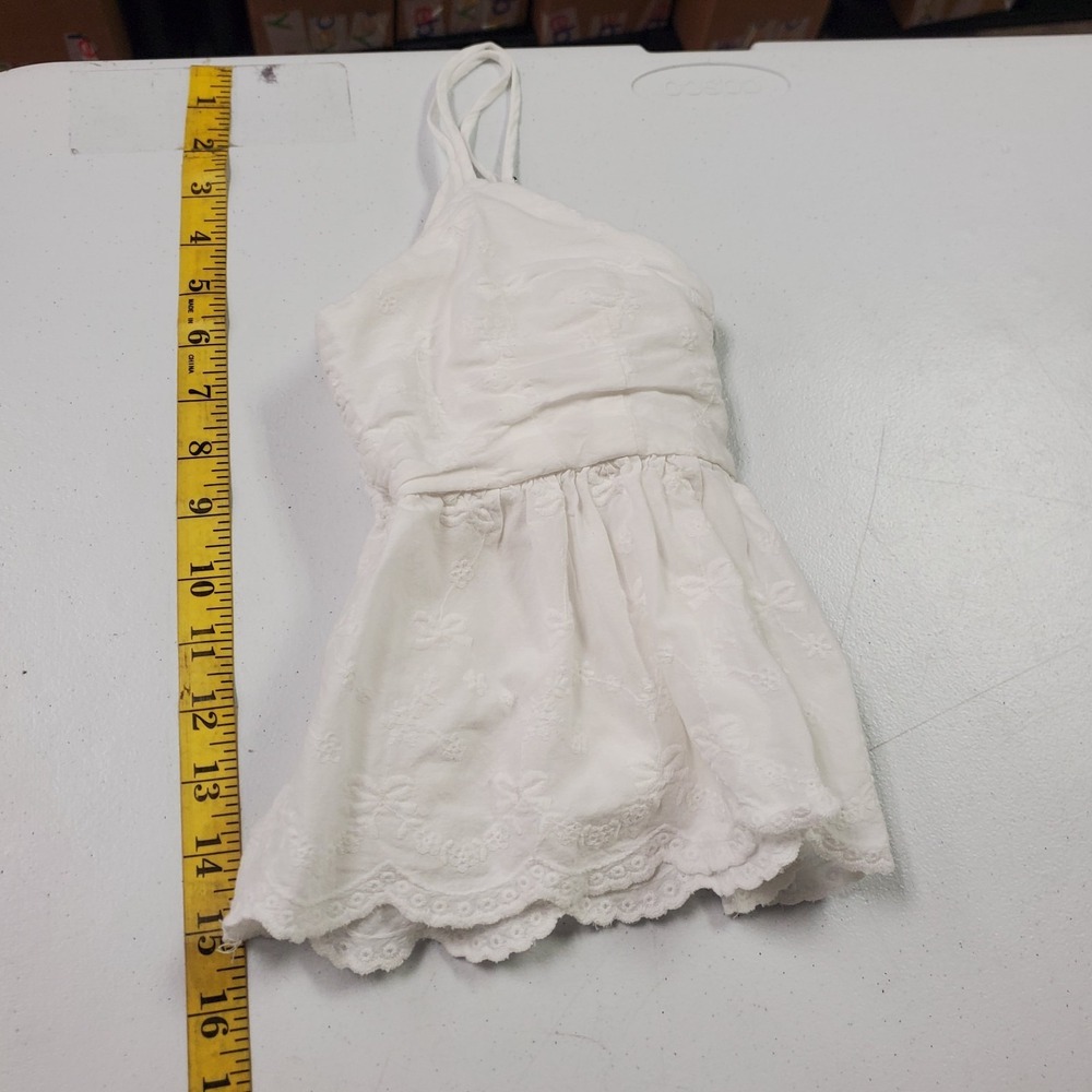Altard State Womens Sleeveless Babydoll V Neck Cropped Top Size XS White Bow - Picture 9 of 11